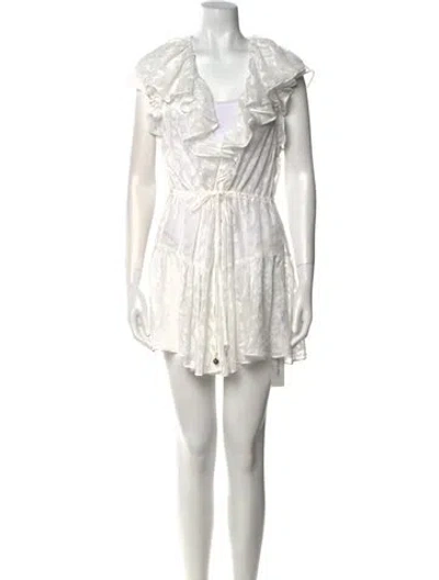 Pre-owned Milly Printed Mini Dress In White