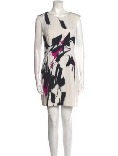 Pre-owned Milly Printed Mini Dress In White