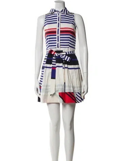 Pre-owned Milly Printed Mini Dress In White