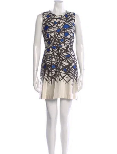 Pre-owned Milly Printed Mini Dress In White