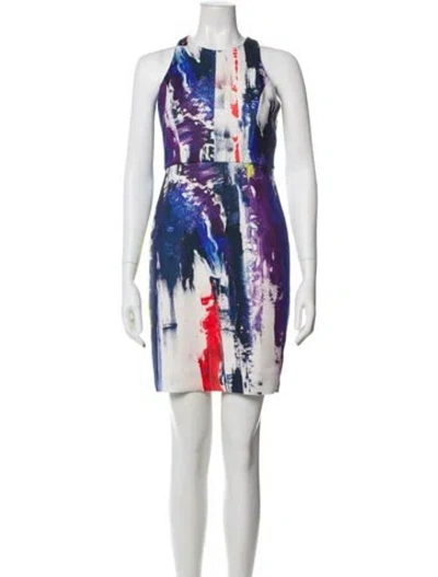 Pre-owned Milly Printed Mini Dress In White