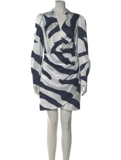 Pre-owned Milly Printed Mini Dress In White