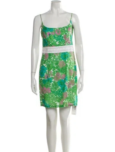 Pre-owned Milly Printed Mini Dress In White