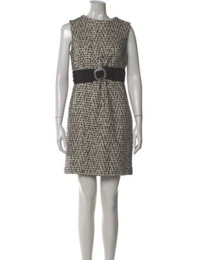 Pre-owned Milly Printed Mini Dress In White