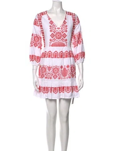 Pre-owned Milly Printed Mini Dress In White