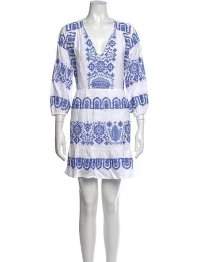 Pre-owned Milly Printed Mini Dress In White