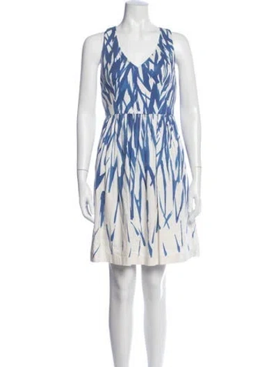 Pre-owned Milly Printed Mini Dress In White