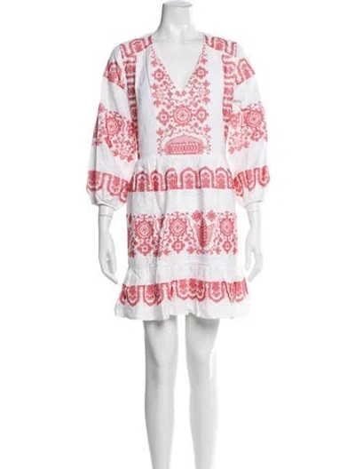 Pre-owned Milly Printed Mini Dress In White