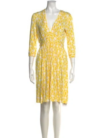 Pre-owned Milly Printed Mini Dress In Yellow