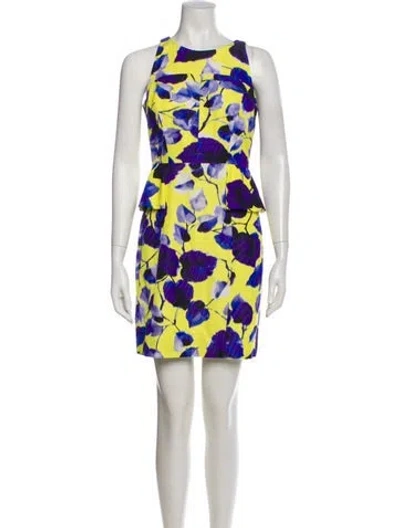 Pre-owned Milly Printed Mini Dress In Yellow