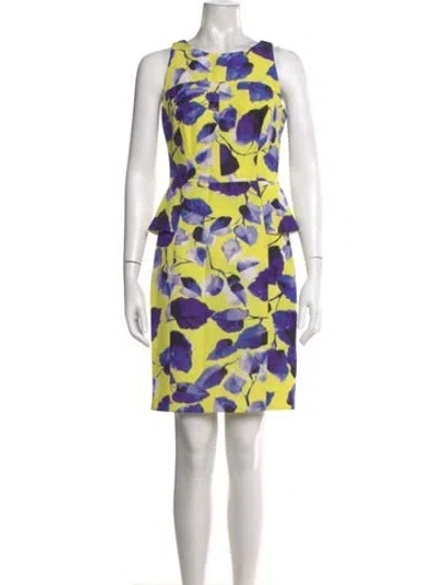 Pre-owned Milly Printed Mini Dress In Yellow