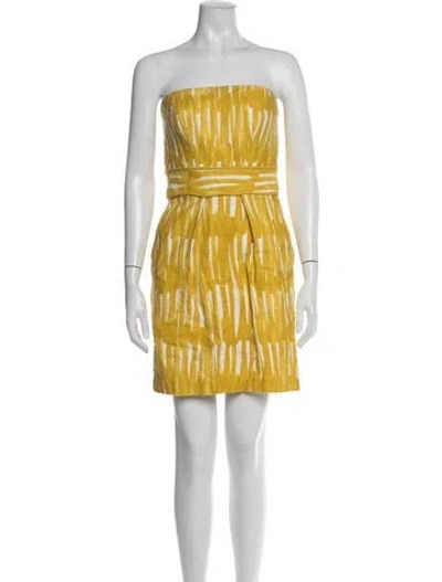 Pre-owned Milly Printed Mini Dress In Yellow