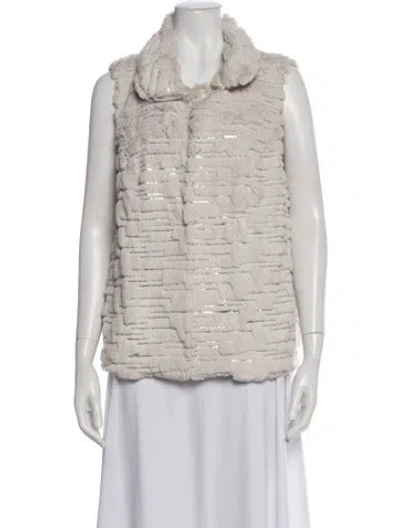 Pre-owned Milly Printed Vest In Neutral