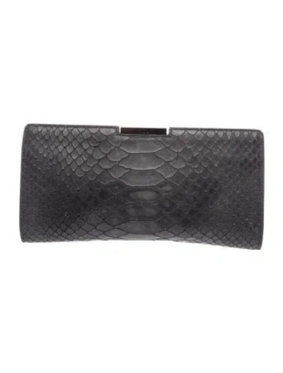 Pre-owned Milly Python Clutch In Black