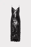 Milly Rae Cascading Paillette Midi Dress In Multi