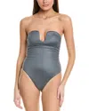 Milly Ragatta Ruched One-piece In Gray