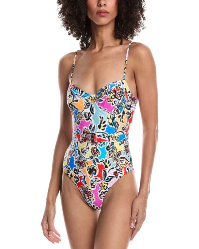 Milly Rainbow Oasis Belted One-piece In Brown