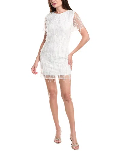 Milly Rana Feather Mini Dress In White