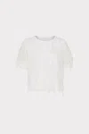 Milly Rava Feather Short Sleeve T-shirt In White