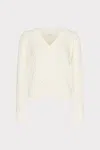 Milly Rhinestone Rib Knit Merino Wool Sweater In Nude