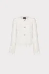 Milly Richele Metallic Tweed Button Up Jacket-shirt In White