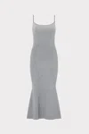 Milly Ricky Metallic Rhinestone Midi Dress In Gray
