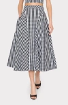 Milly Robin Gingham Midi Skirt In White