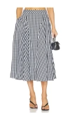 Milly Robin Gingham Midi Skirt In White