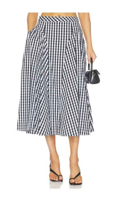 Milly Robin Gingham Midi Skirt In Multi