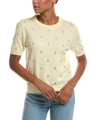 Milly Rosalyn Knit Top In Neutral