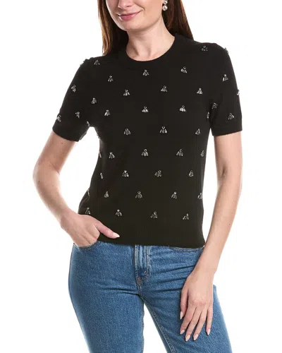 Milly Rosalyn Rhinestone Embellished Crewneck Top In Multi