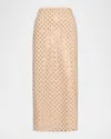Milly Rosemary Sequin Embroidered Netting Skirt In Brown