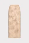 Milly Rosemary Sequin Embroidered Netting Skirt In Brown