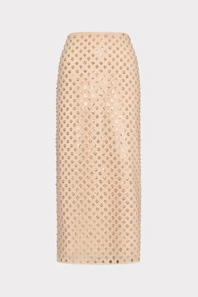 MILLY ROSEMARY SEQUIN EMBROIDERED SKIRT