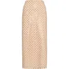 Milly Rosemary Sequin Embroidered Netting Skirt In Brown