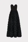Milly Roxy Mesh Rose Gown Maxi Dress In Black