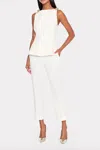 Milly Ruby Crystal Bow Sleeveless Peplum Top In White