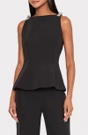 Milly Ruby Crystal-bow Sleeveless Cady Top In Black