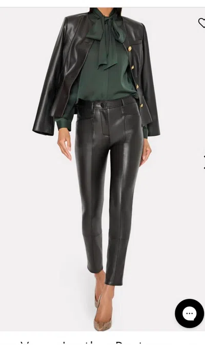 Milly Rue Faux Leather Pant In Black