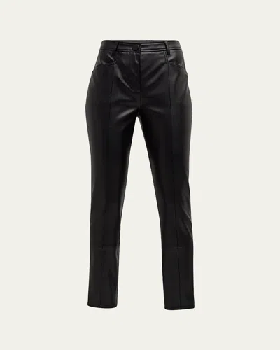 Milly Rue Faux Leather Skinny Pants In Black