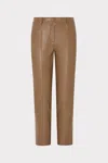 Milly Rue Vegan Leather Pants In Brown