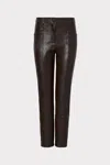 Milly Rue Vegan Leather Pants In Chocolate