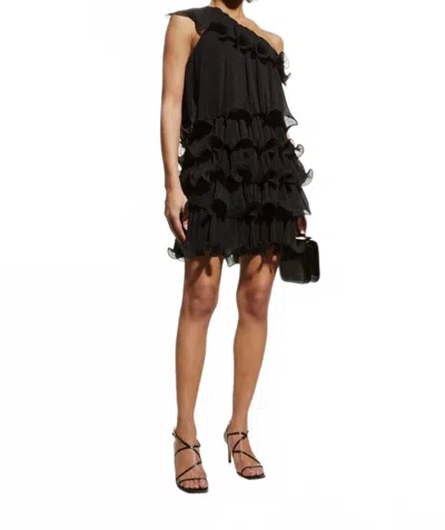 Milly Ruffle Mini Dress In Black