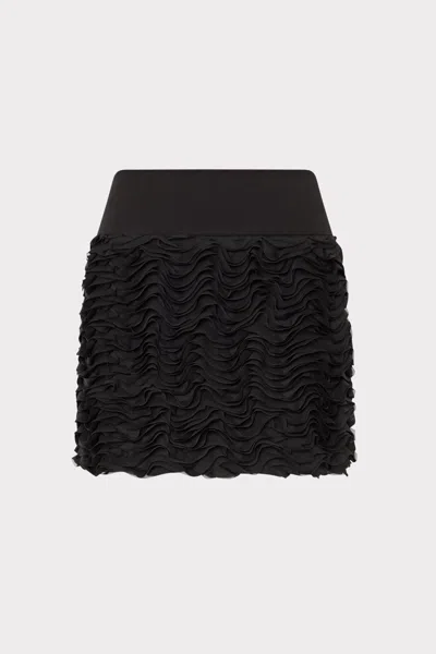 Milly Ruffle Mini Skirt In Black