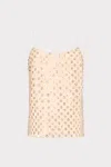 Milly Rylan Sequin Embroidered Sleeveless Tank Top In Brown