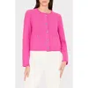 Milly Sade Textured Cardigan In Pink