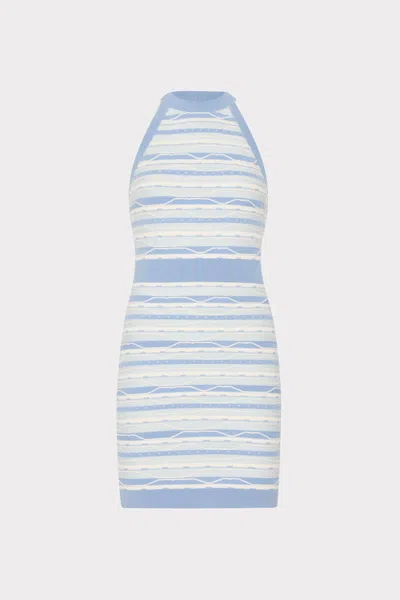Milly Sadie Stripe Mini Dress In Blue