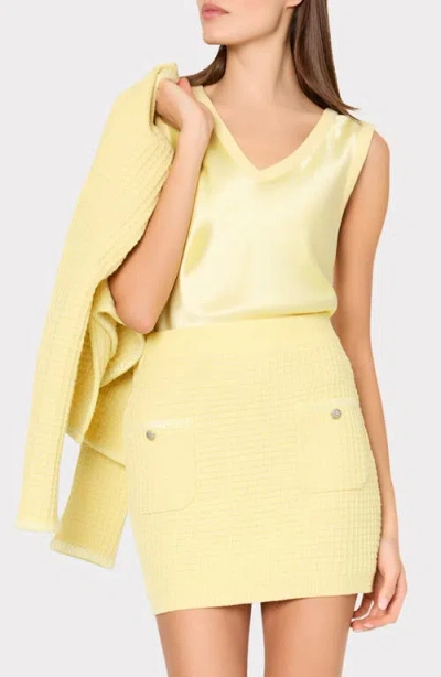 Milly Saige Textured Knit Miniskirt In Yellow