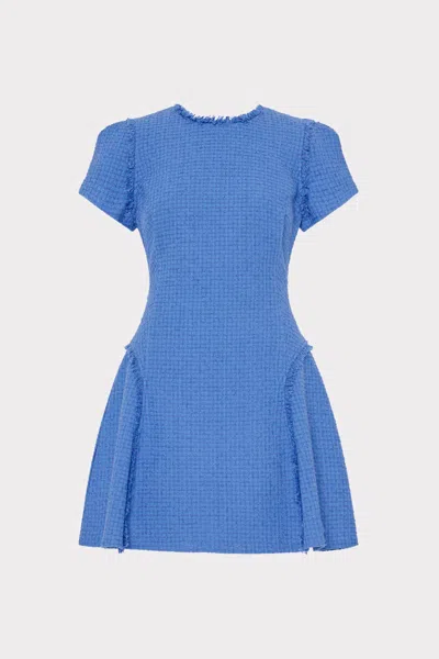 Milly Samara Boucle Mini Dress In Blue