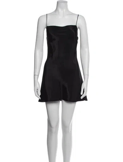 Pre-owned Milly Satin Mini Dress In Black